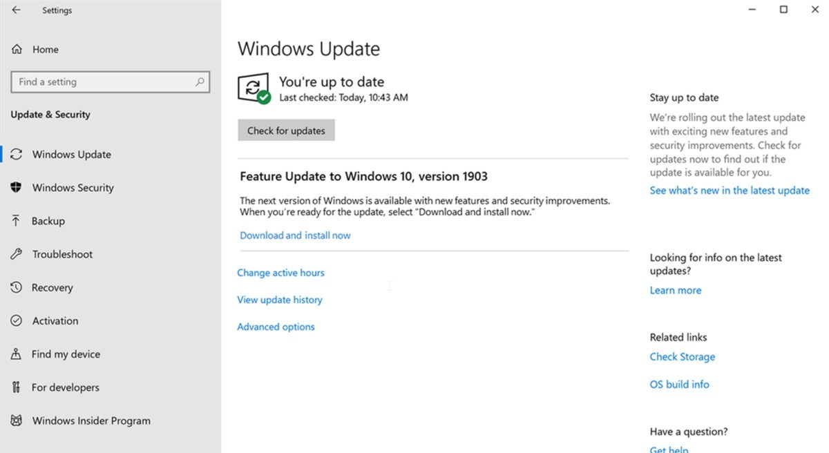Microsoft’s Windows 10 May 2019 Update puts you back in control of updates